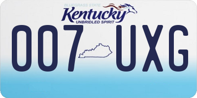 KY license plate 007UXG