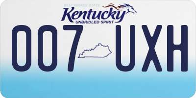 KY license plate 007UXH