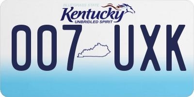 KY license plate 007UXK