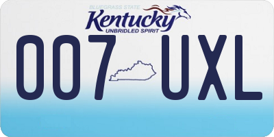 KY license plate 007UXL