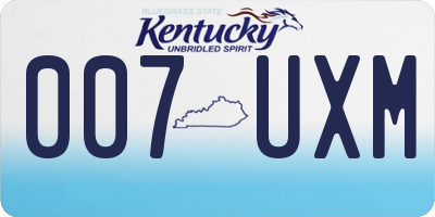 KY license plate 007UXM
