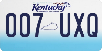 KY license plate 007UXQ