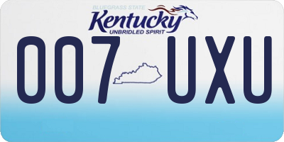 KY license plate 007UXU