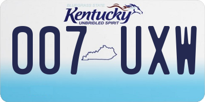 KY license plate 007UXW
