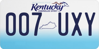 KY license plate 007UXY