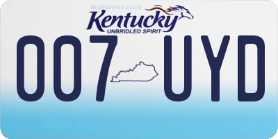KY license plate 007UYD