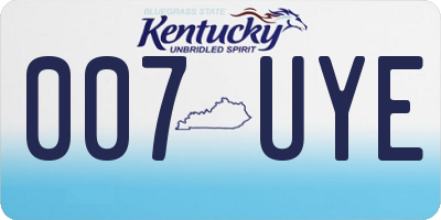 KY license plate 007UYE