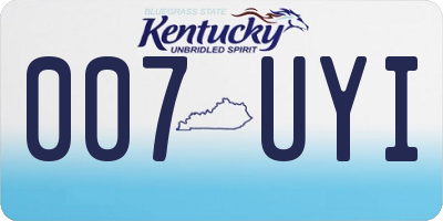 KY license plate 007UYI