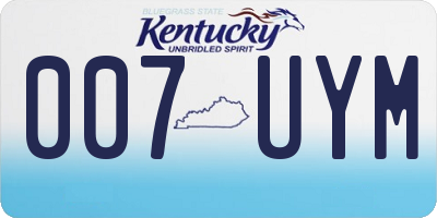 KY license plate 007UYM
