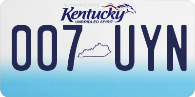 KY license plate 007UYN