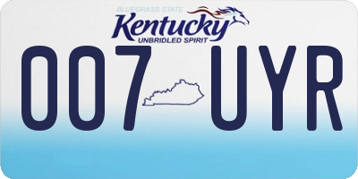 KY license plate 007UYR
