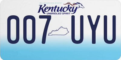 KY license plate 007UYU