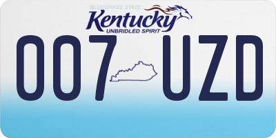 KY license plate 007UZD