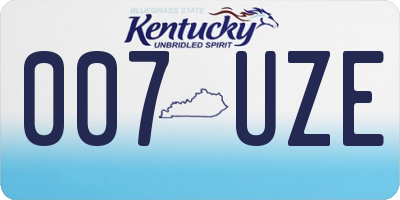 KY license plate 007UZE