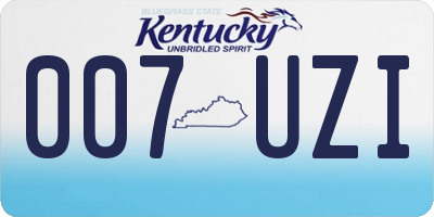 KY license plate 007UZI