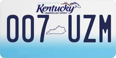 KY license plate 007UZM
