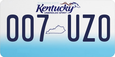 KY license plate 007UZO
