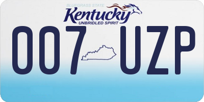 KY license plate 007UZP