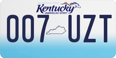 KY license plate 007UZT
