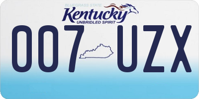 KY license plate 007UZX