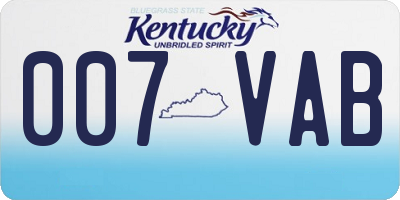 KY license plate 007VAB