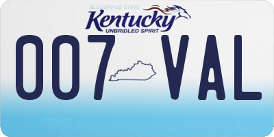KY license plate 007VAL