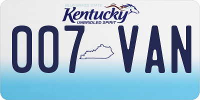 KY license plate 007VAN