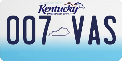 KY license plate 007VAS