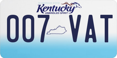 KY license plate 007VAT