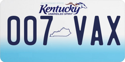 KY license plate 007VAX