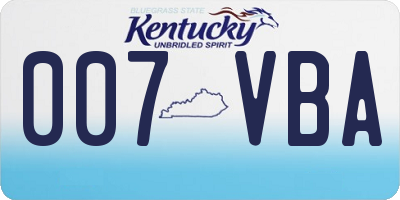 KY license plate 007VBA