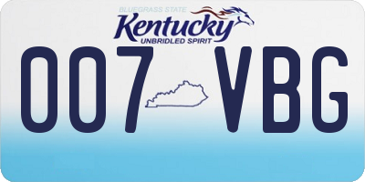 KY license plate 007VBG