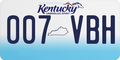 KY license plate 007VBH