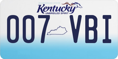 KY license plate 007VBI