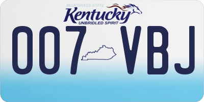 KY license plate 007VBJ
