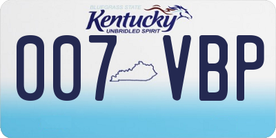 KY license plate 007VBP
