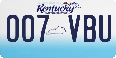 KY license plate 007VBU