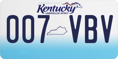 KY license plate 007VBV