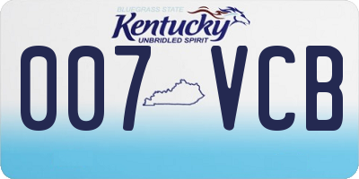 KY license plate 007VCB