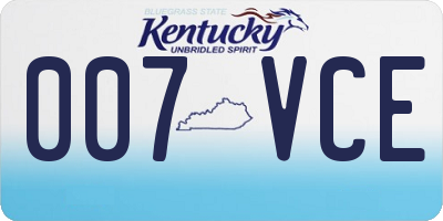 KY license plate 007VCE