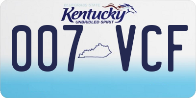 KY license plate 007VCF