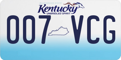 KY license plate 007VCG