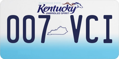 KY license plate 007VCI