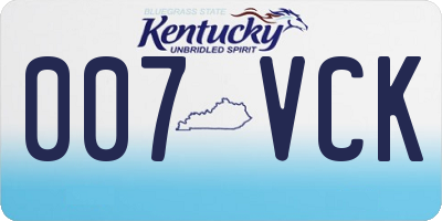 KY license plate 007VCK