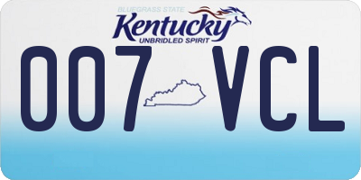 KY license plate 007VCL