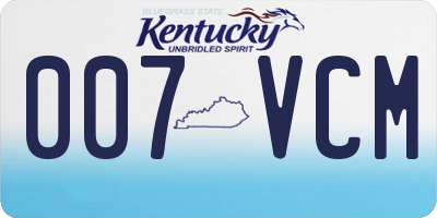 KY license plate 007VCM