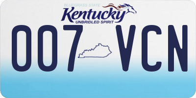KY license plate 007VCN