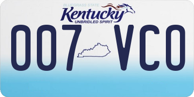 KY license plate 007VCO
