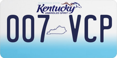 KY license plate 007VCP