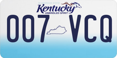 KY license plate 007VCQ